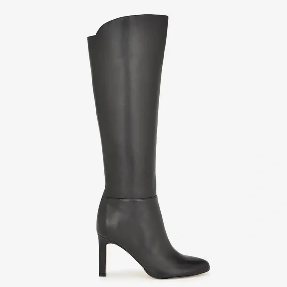 NIB Nine West Sancha black leather heeled boots… - Picture 2 of 6